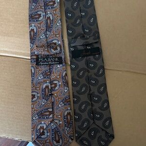 Jos. A. Bank Paisley Tie Duo in Brown and Gray